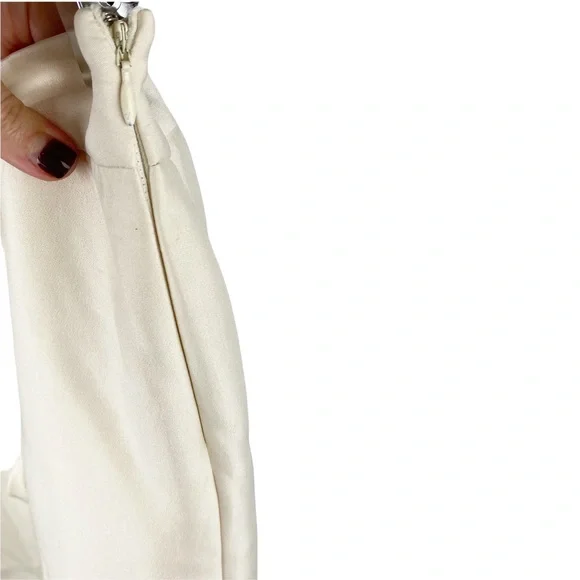 Ann Taylor Petites Pintuck Silk Wool Ivory White Ankle Trousers Pants Size 6P - Picture 6 of 7